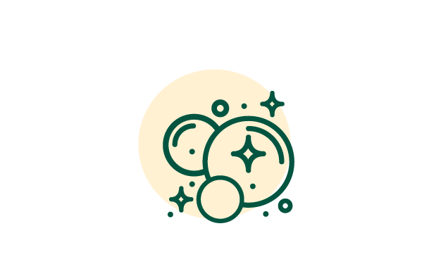 Cleaning bubbles icon.