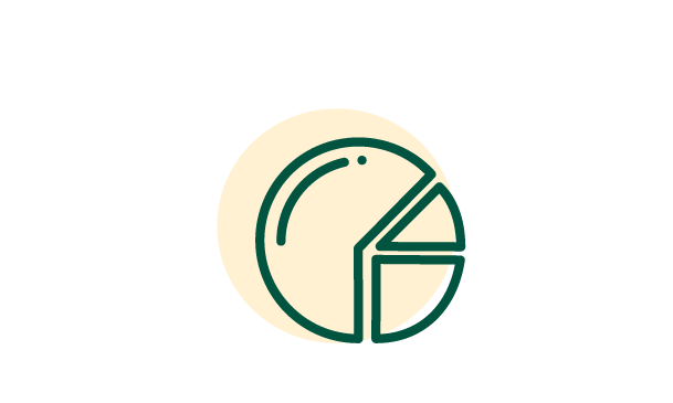 A pie chart icon
