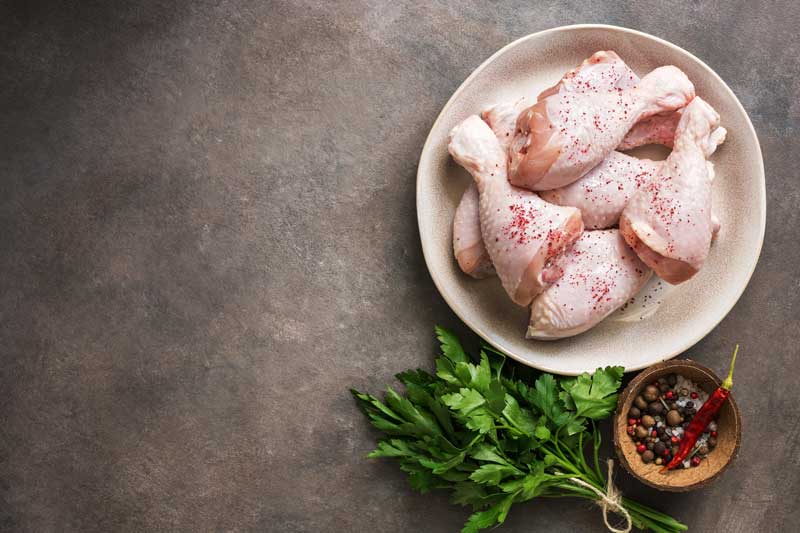 Image of raw chicken on a plate