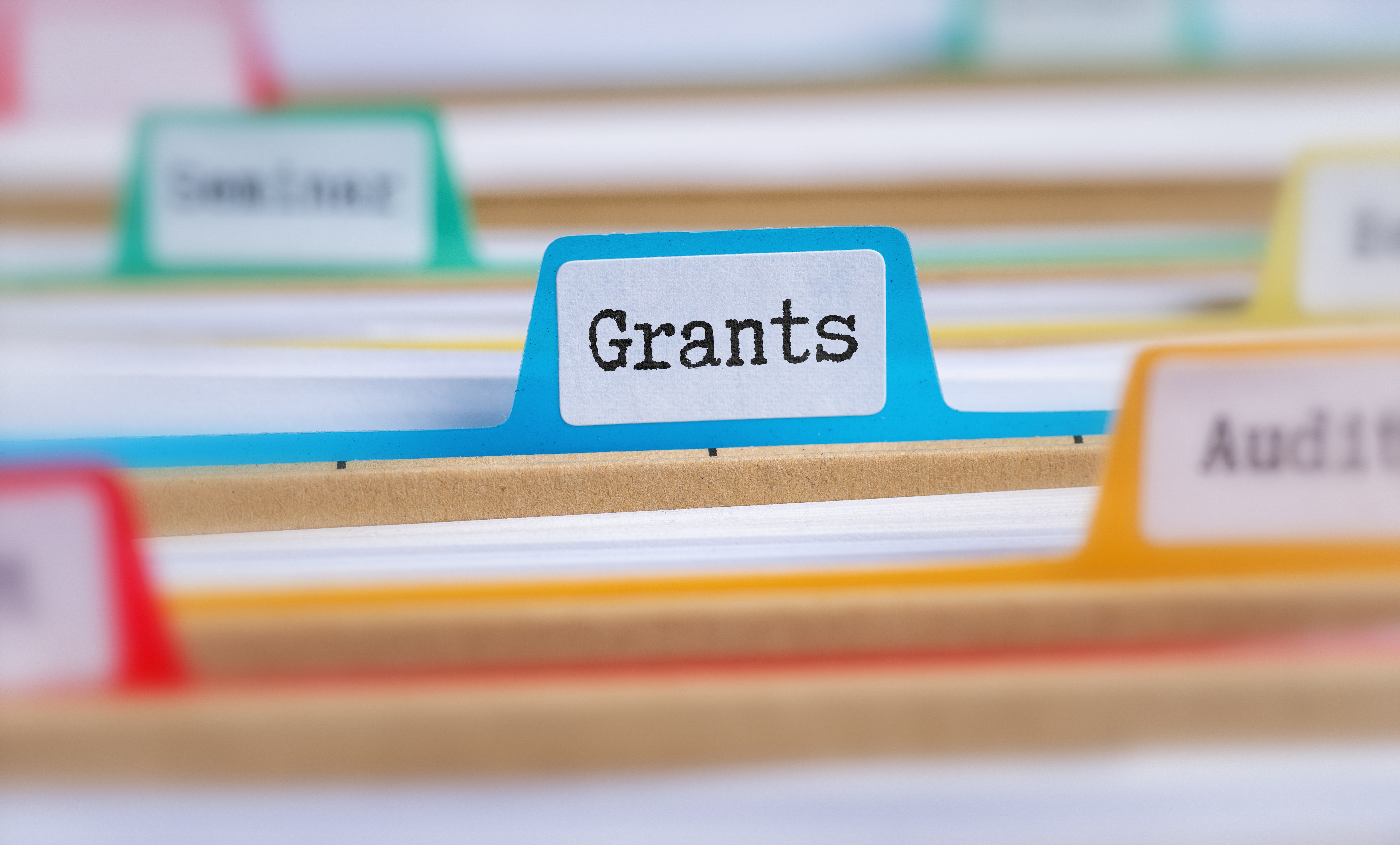 Grants file folder tab in a draw
