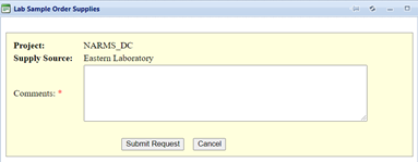 Pop-up Window for Ordering Supplies in PHIS