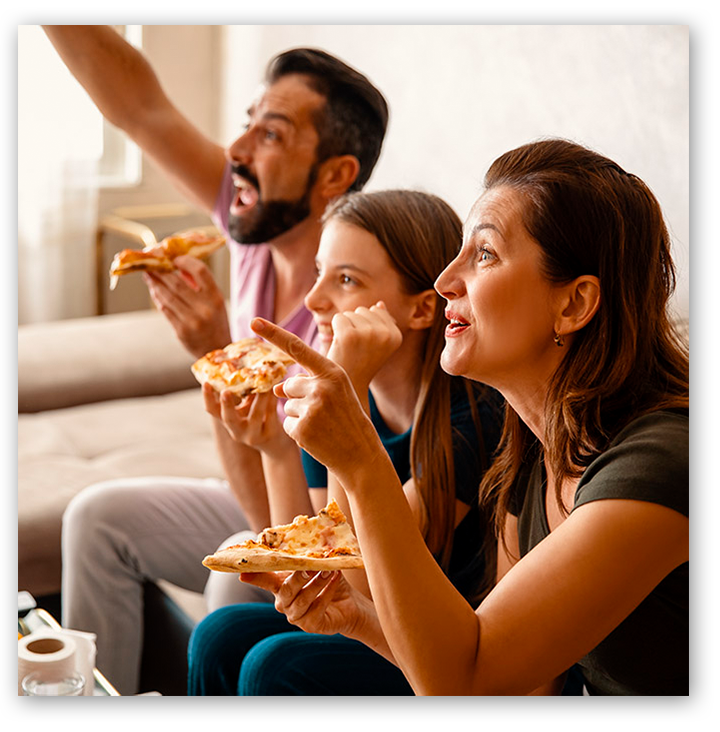 Family cheering