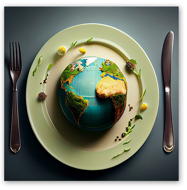 World Food Safety Day 2023, picture of world on a plate