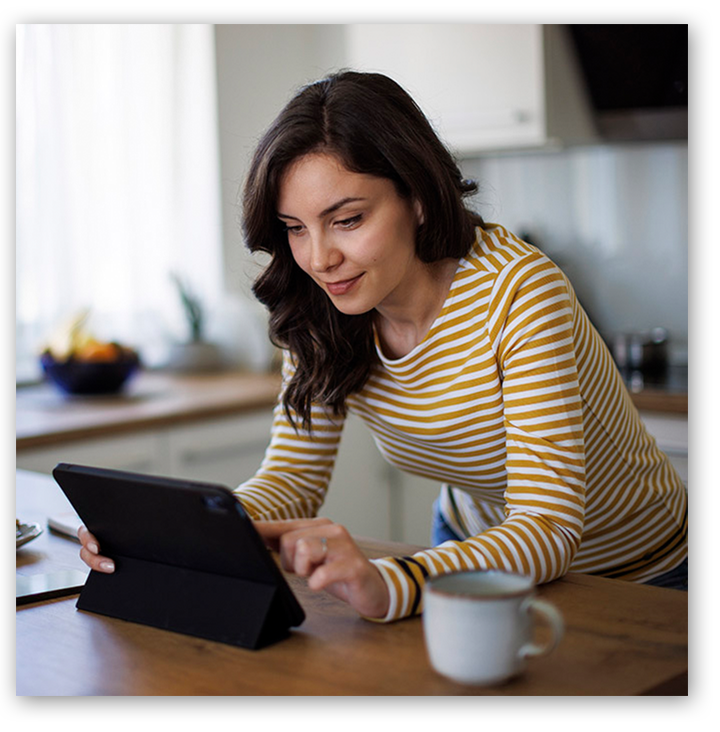 Woman on tablet computer