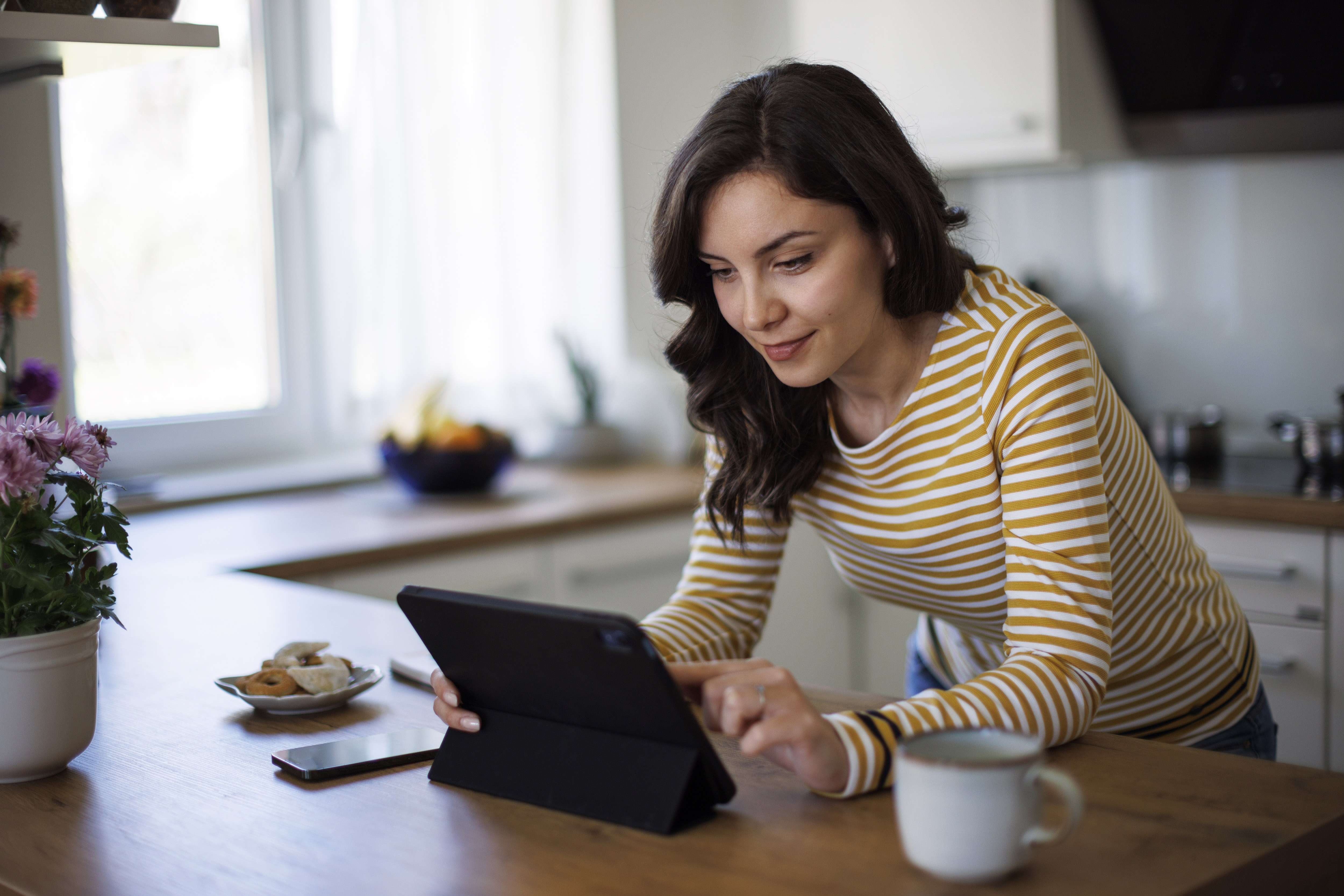 Woman using tablet