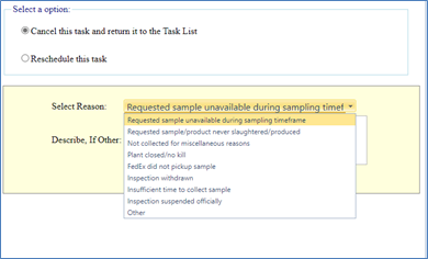 Figure 3: Cancel a sampling task.