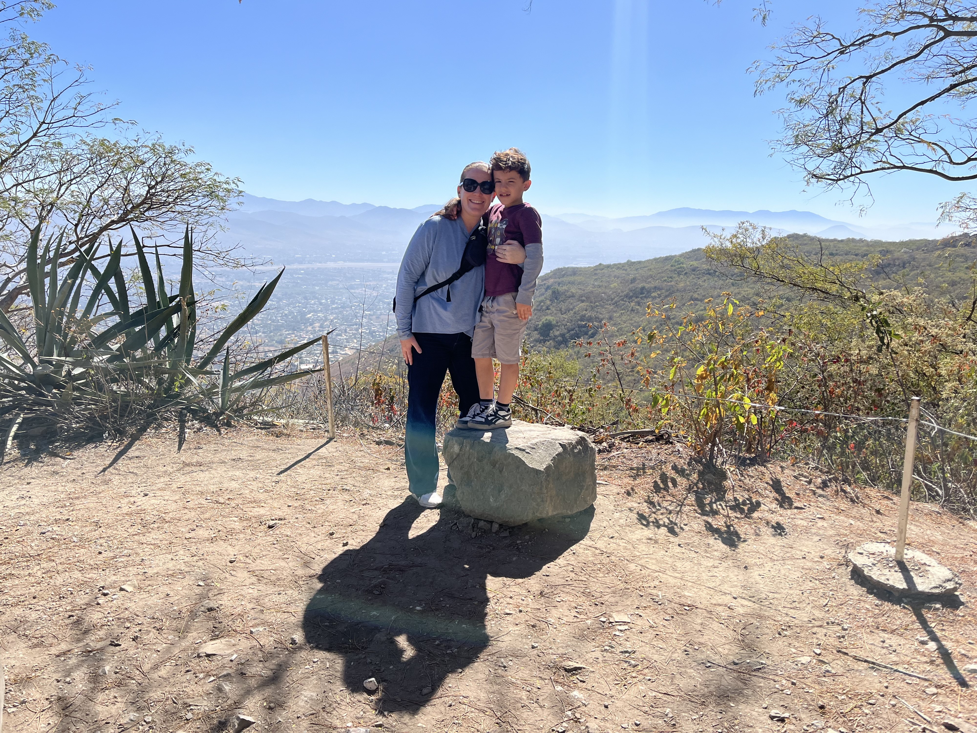 FSIS International Liaison Director in Mexico City Ciarra Toomey hikes near Monte Albán, in Oaxaca with her young son. 