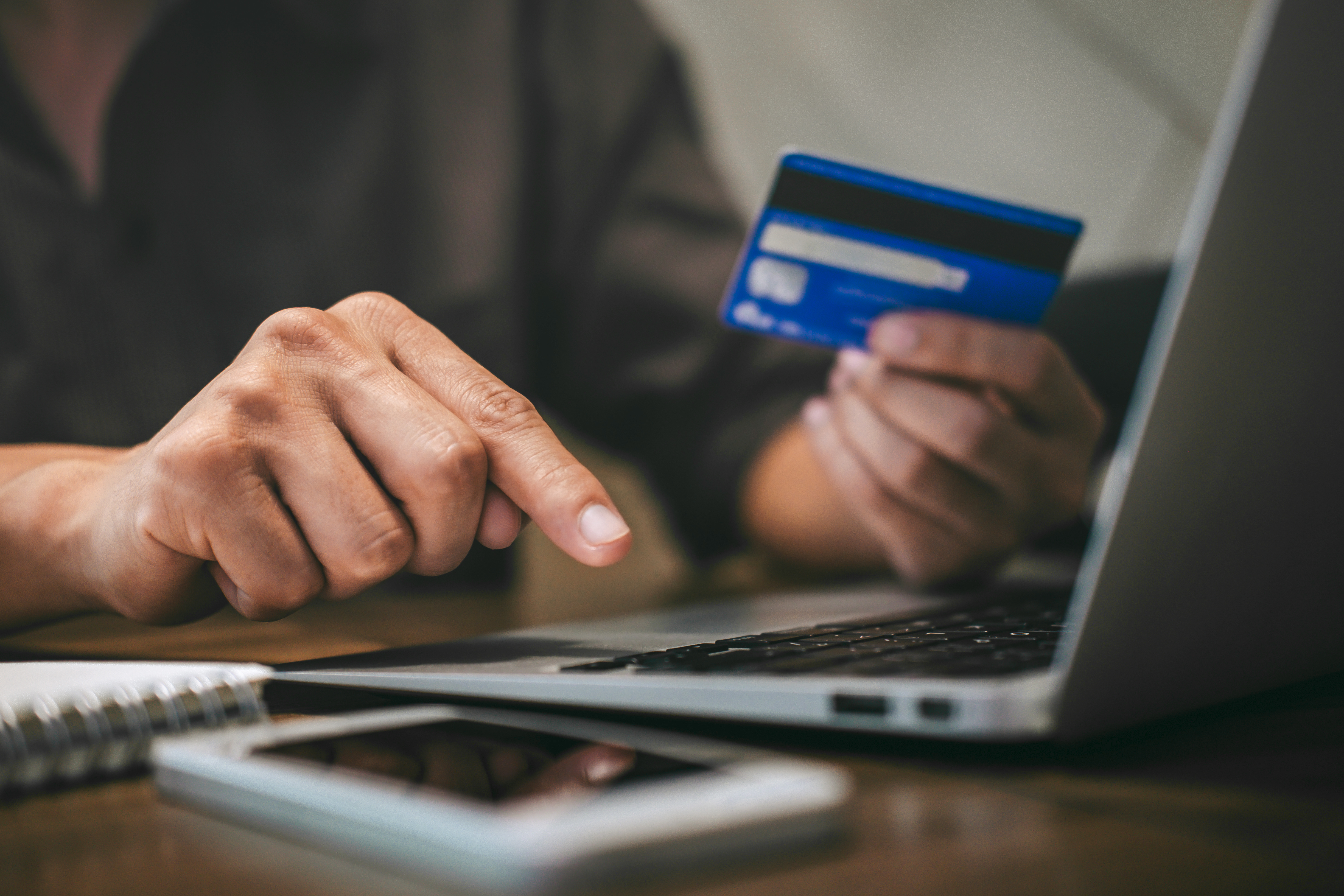 Person making an online payment.