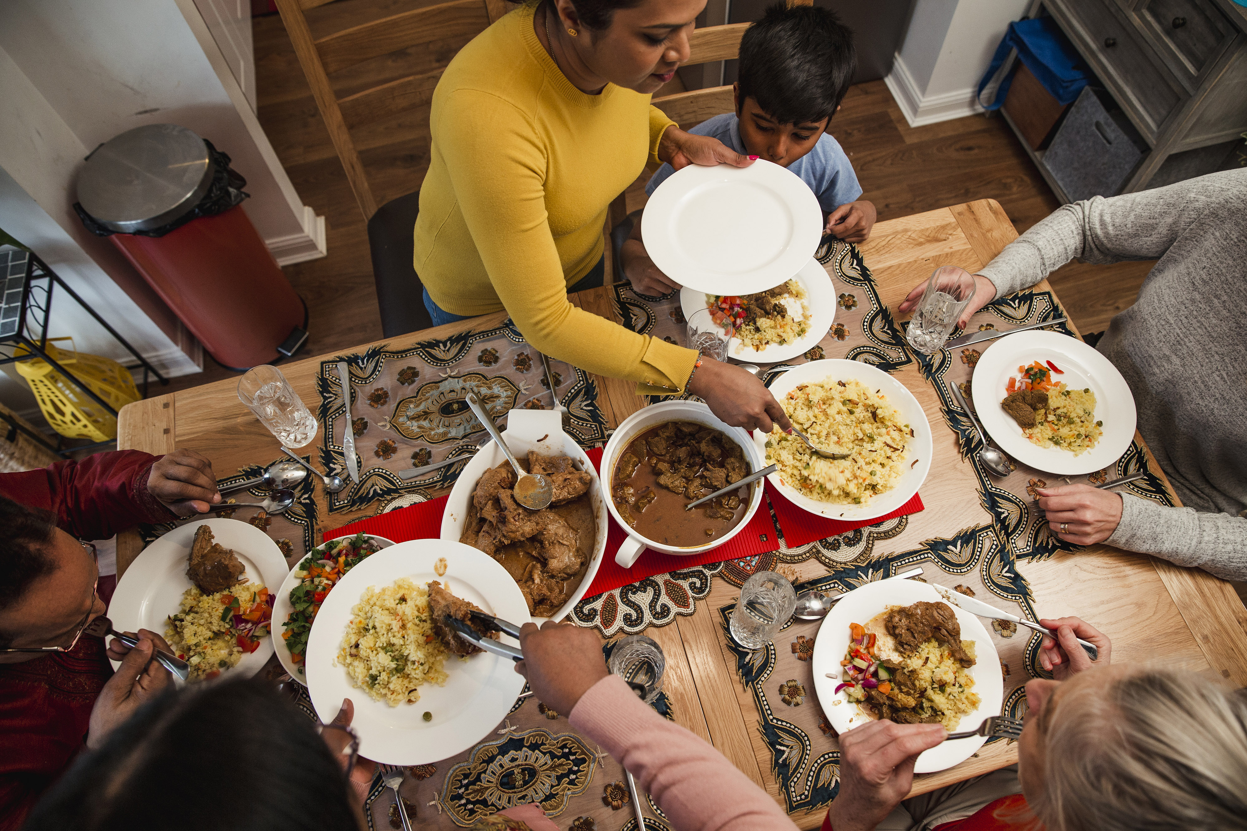 Family eating Ramadan meal