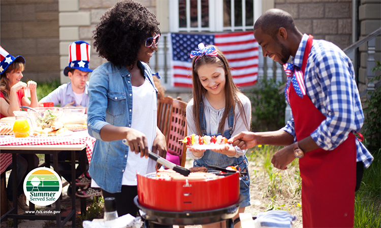 People at a backyard BBQ
