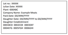 Mexico Export Labeling Sample