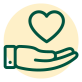Hand holding heart icon
