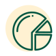 An icon of a pie graph with pieces removed